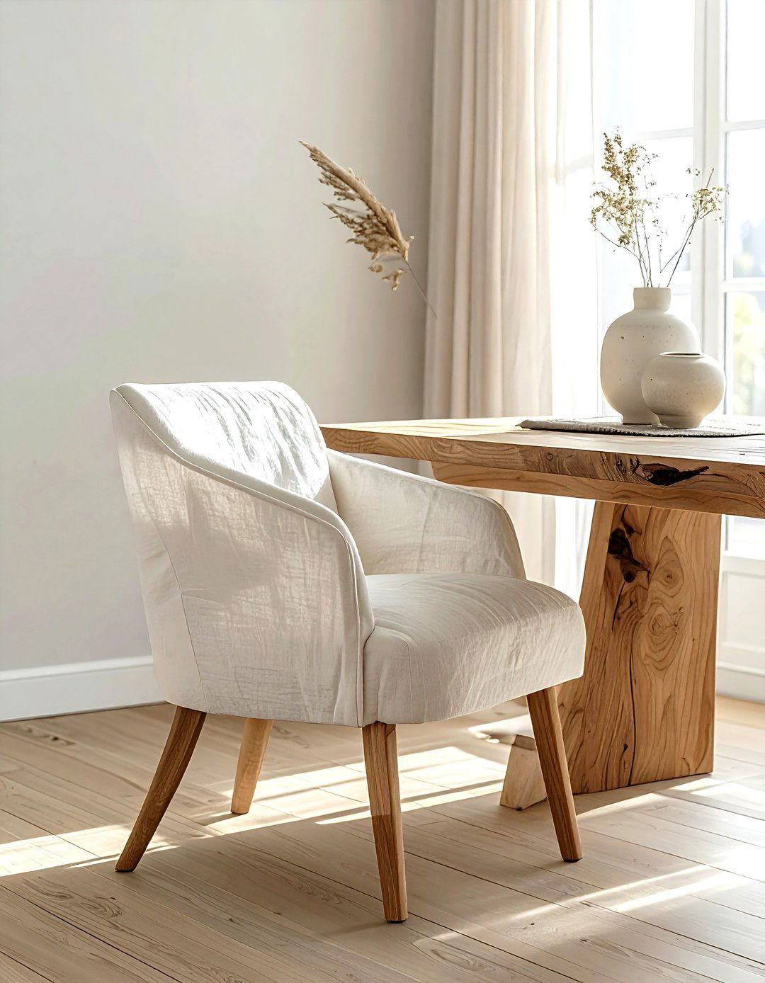 White Linen Slipcover Chair - 30 linen dining room ideas