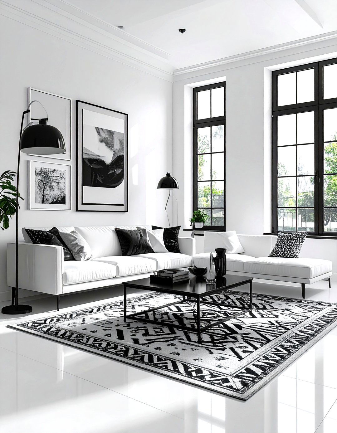 White Living Room Black Accents - 30 white living room decor ideas