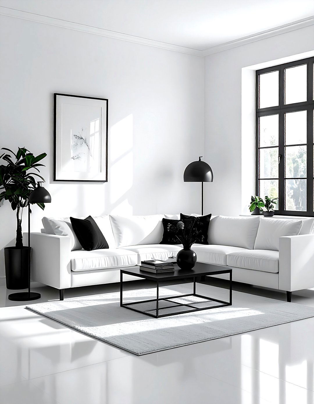 White Living Room Black Accents - 30 bright white living room ideas