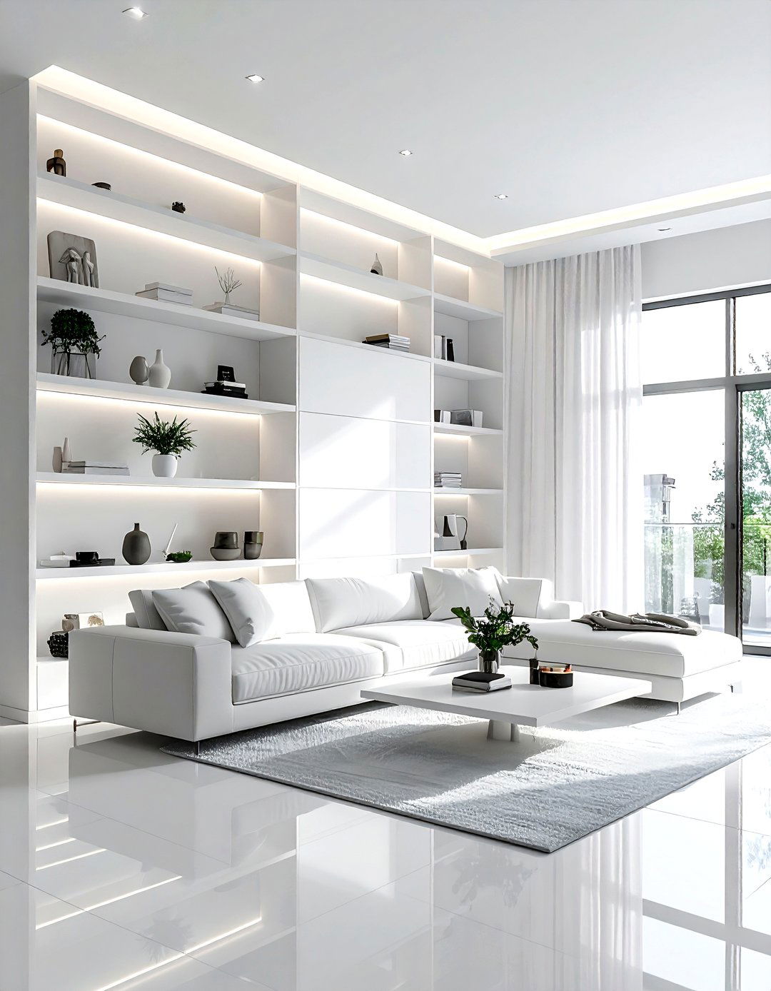 White Living Room Built In Shelves - 30 modern white living room ideas