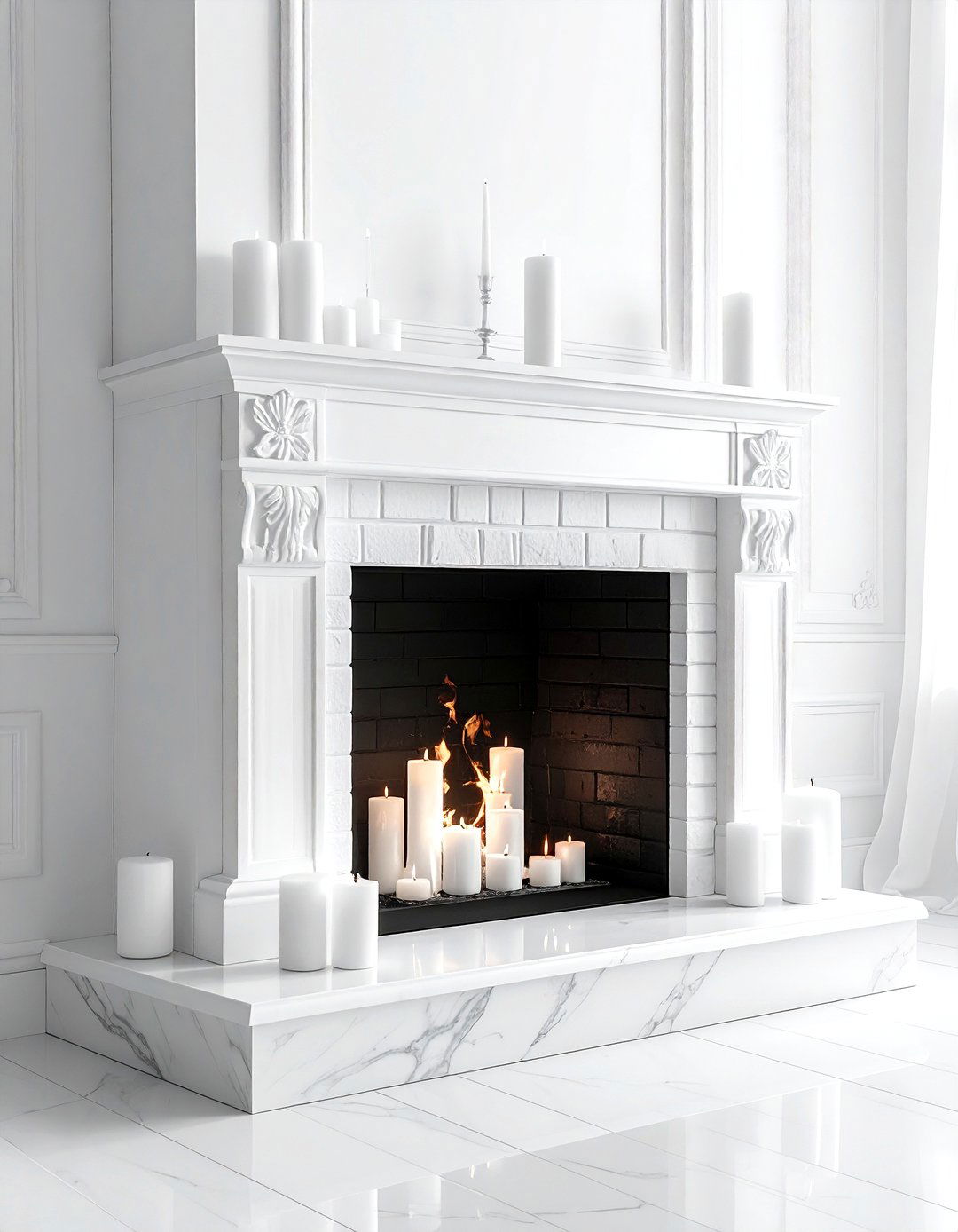 White Living Room Fireplace - 30 white living room decor ideas