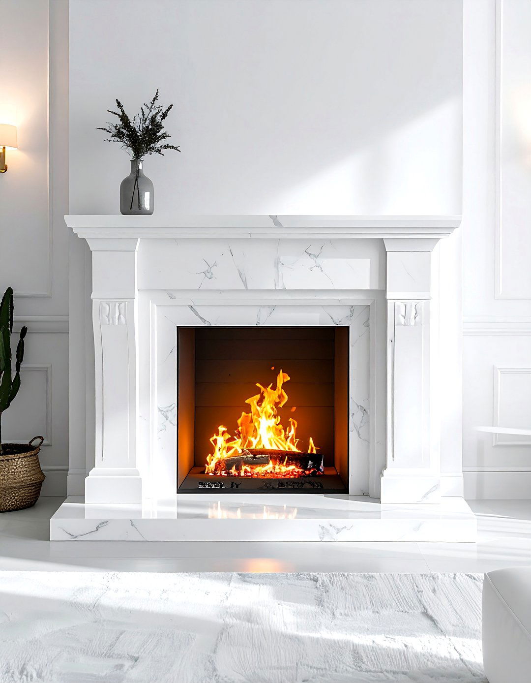 White Living Room Fireplace - 30 bright white living room ideas