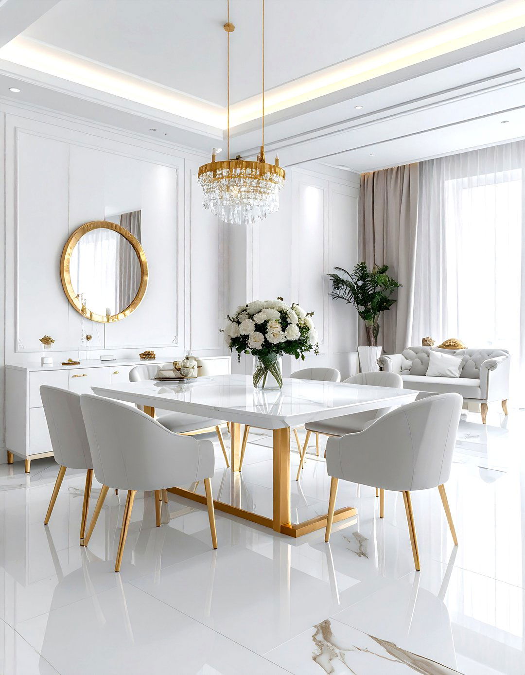 White Living Room Gold Accents - 30 white living room decor ideas