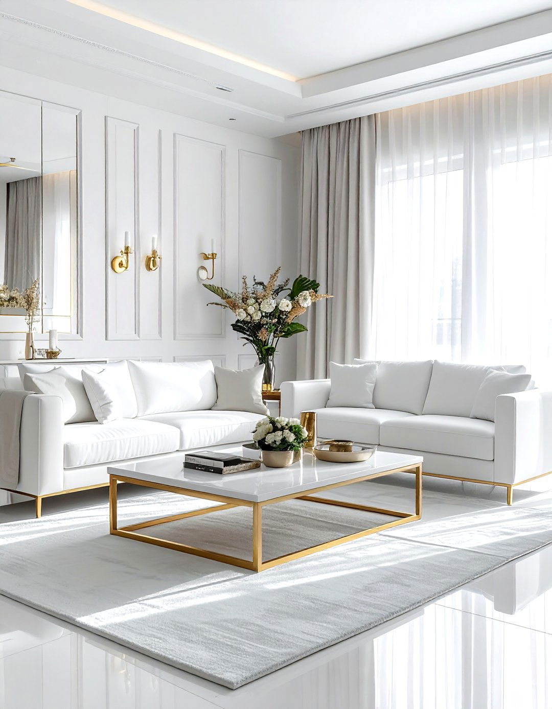 White Living Room Gold Hardware - 30 contemporary white living room ideas