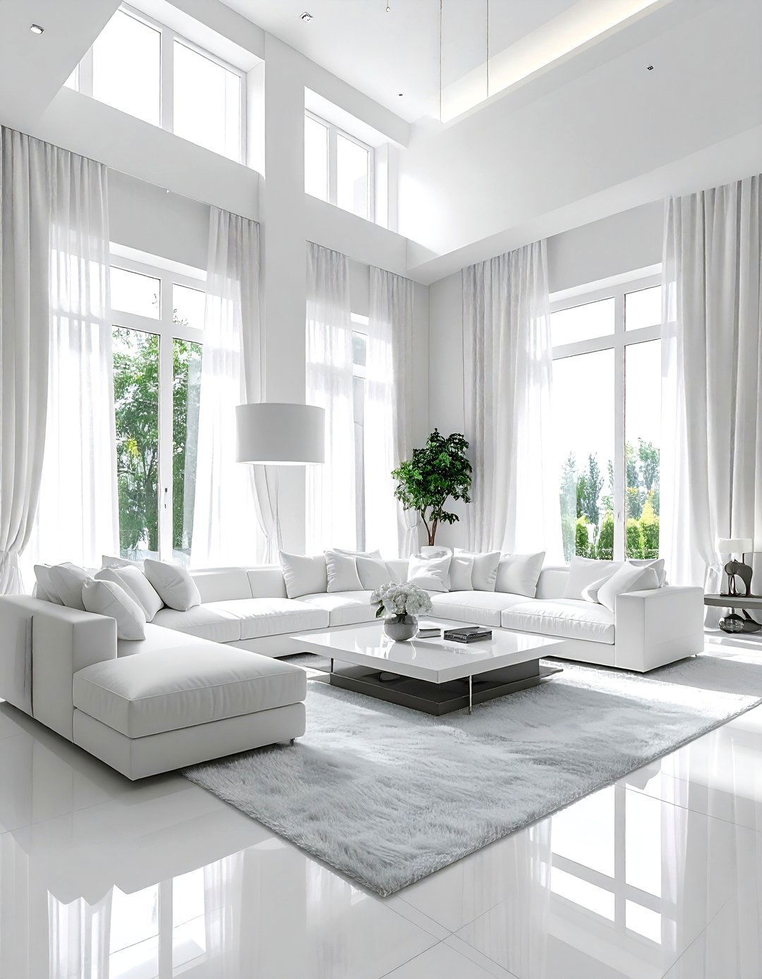 White Living Room High Ceilings - 30 modern white living room ideas