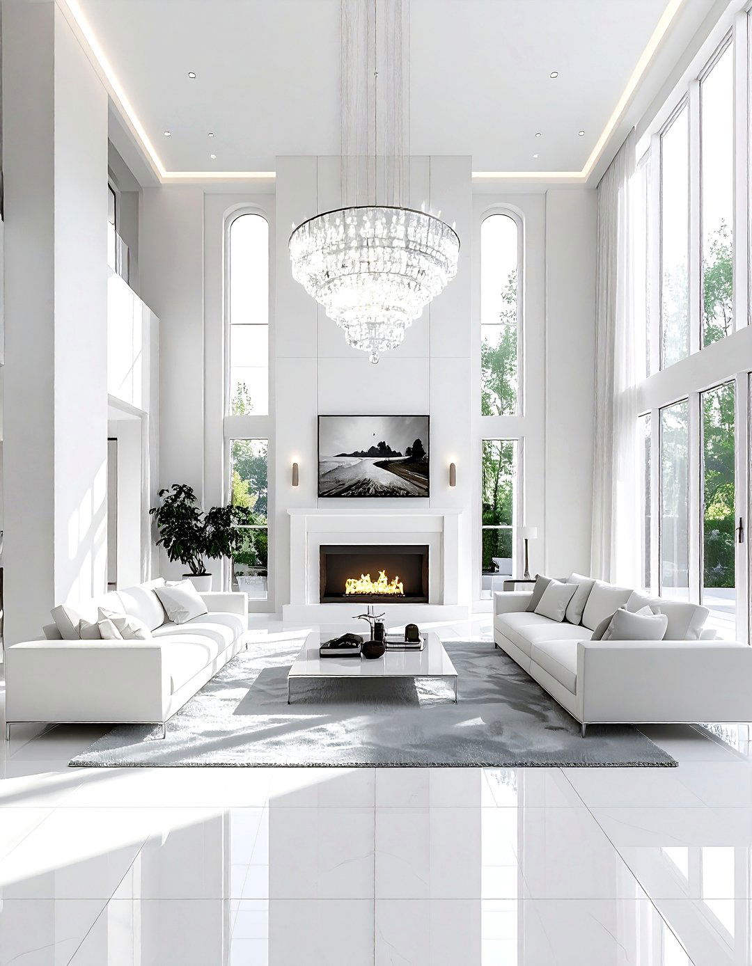 White Living Room High Ceilings - 30 bright white living room ideas