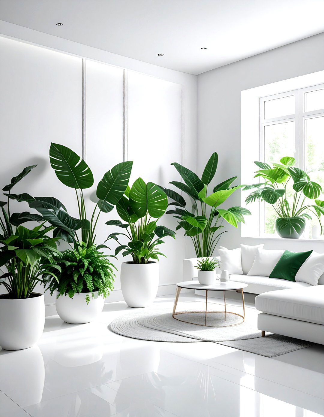 White Living Room Indoor Plants - 30 white living room decor ideas