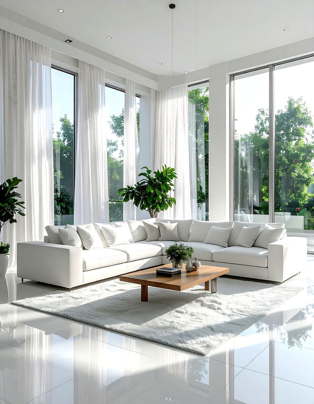 White Living Room Large Windows - 30 modern white living room ideas