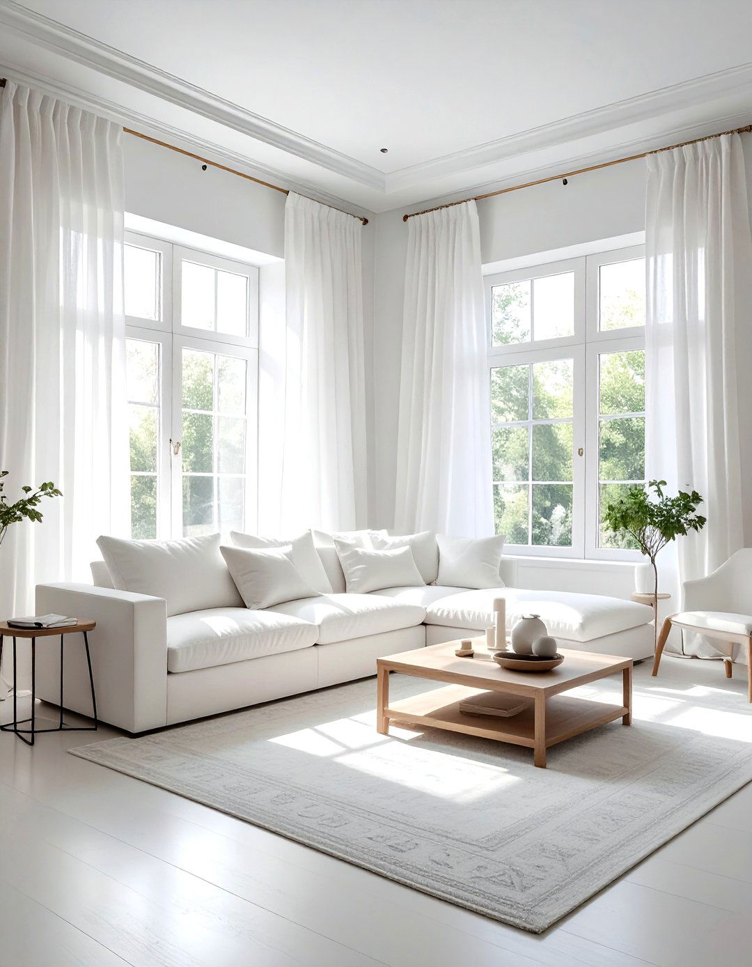 White Living Room Linen Curtains - 30 contemporary white living room ideas
