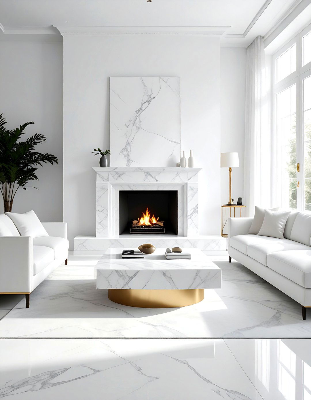 White Living Room Marble - 30 bright white living room ideas