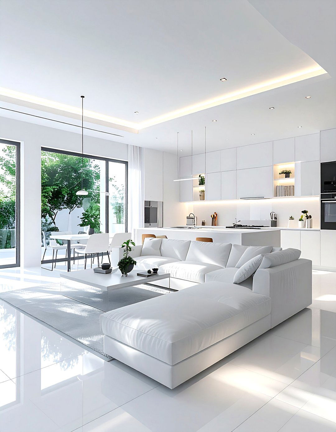 White Living Room Open Floor Plan - 30 contemporary white living room ideas