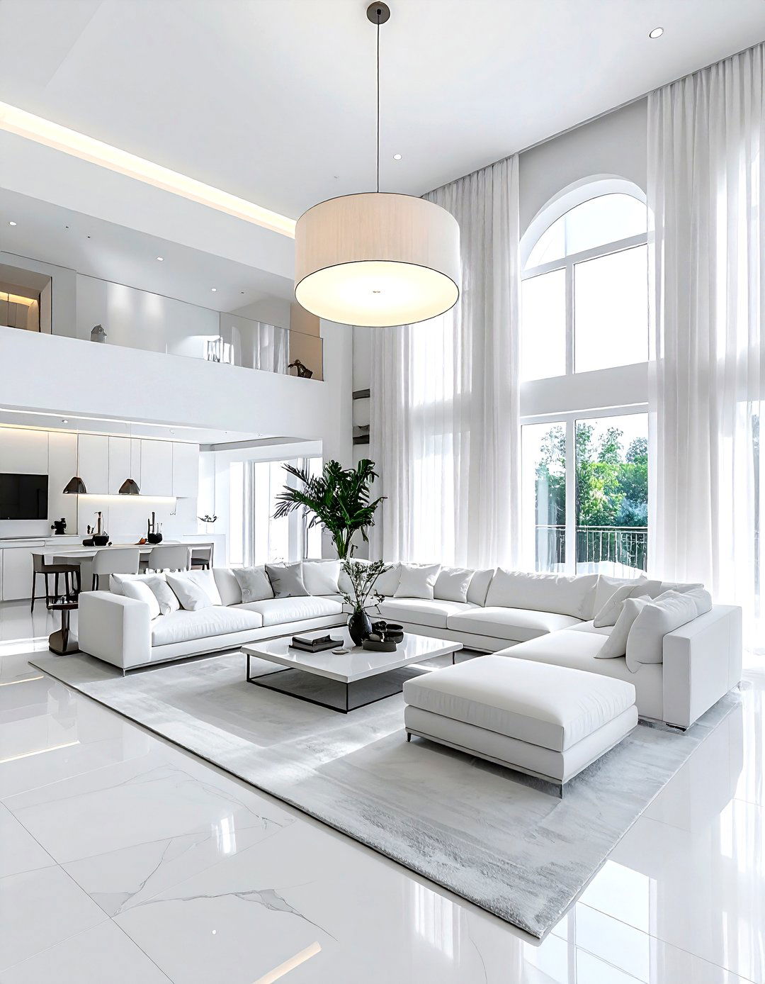 White Living Room With High Ceilings - 30 white living room design ideas