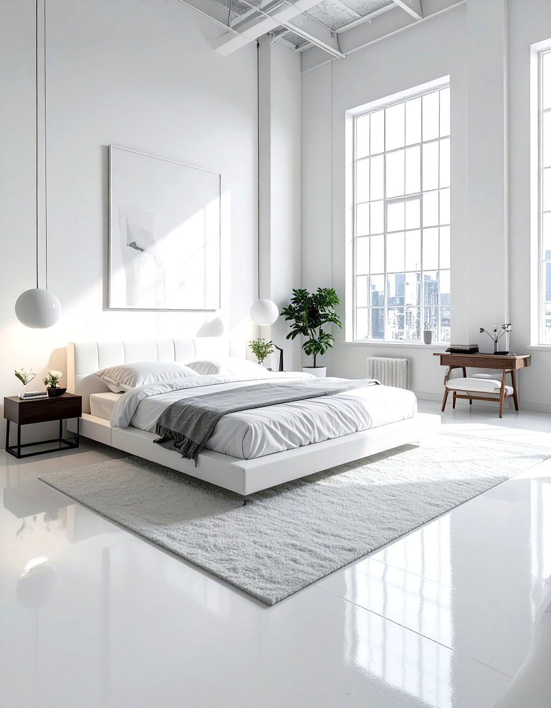 White Loft Bedroom - 30 minimalist white bedroom ideas