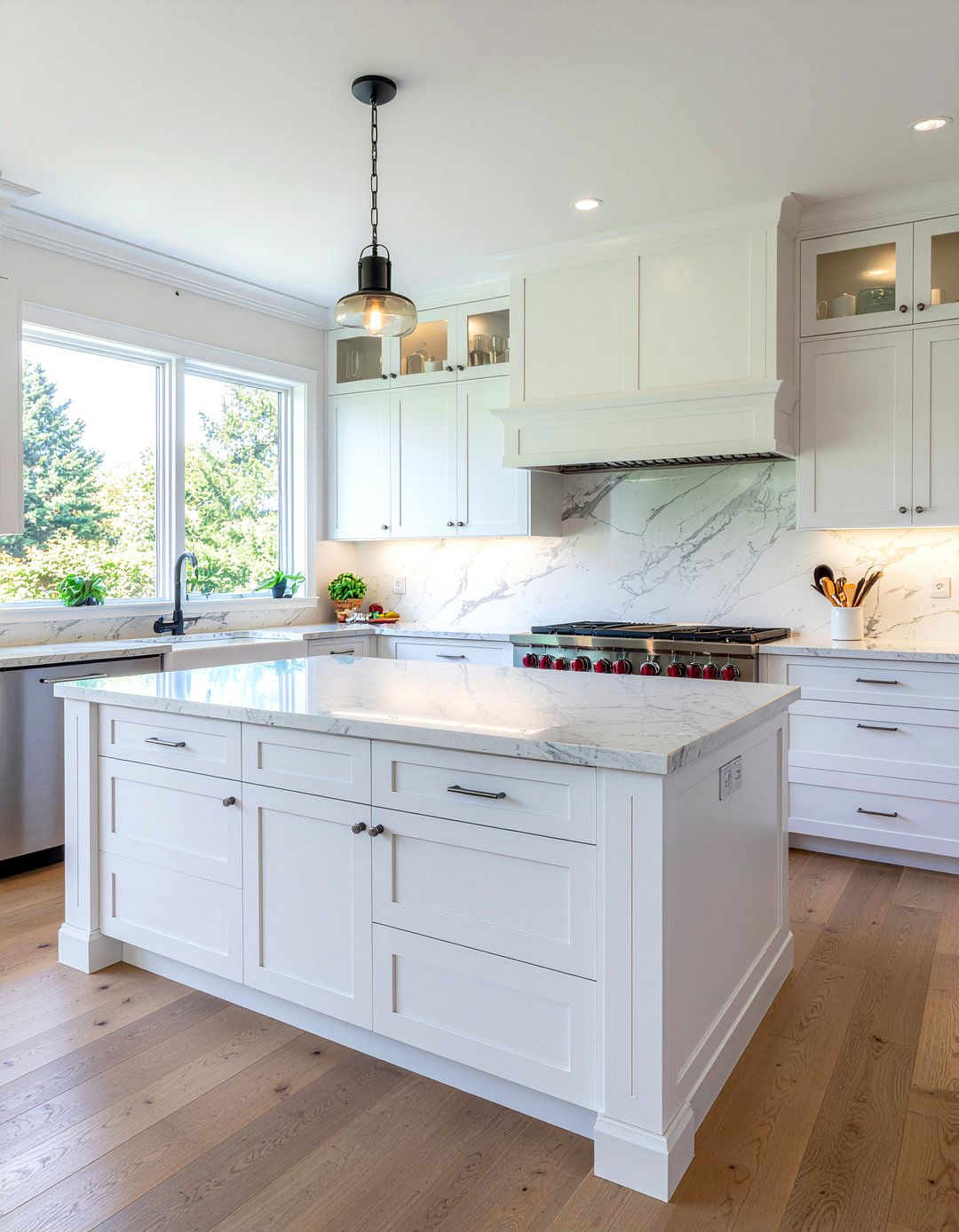 White Lux Quartzite - 30 quartzite countertop kitchen ideas