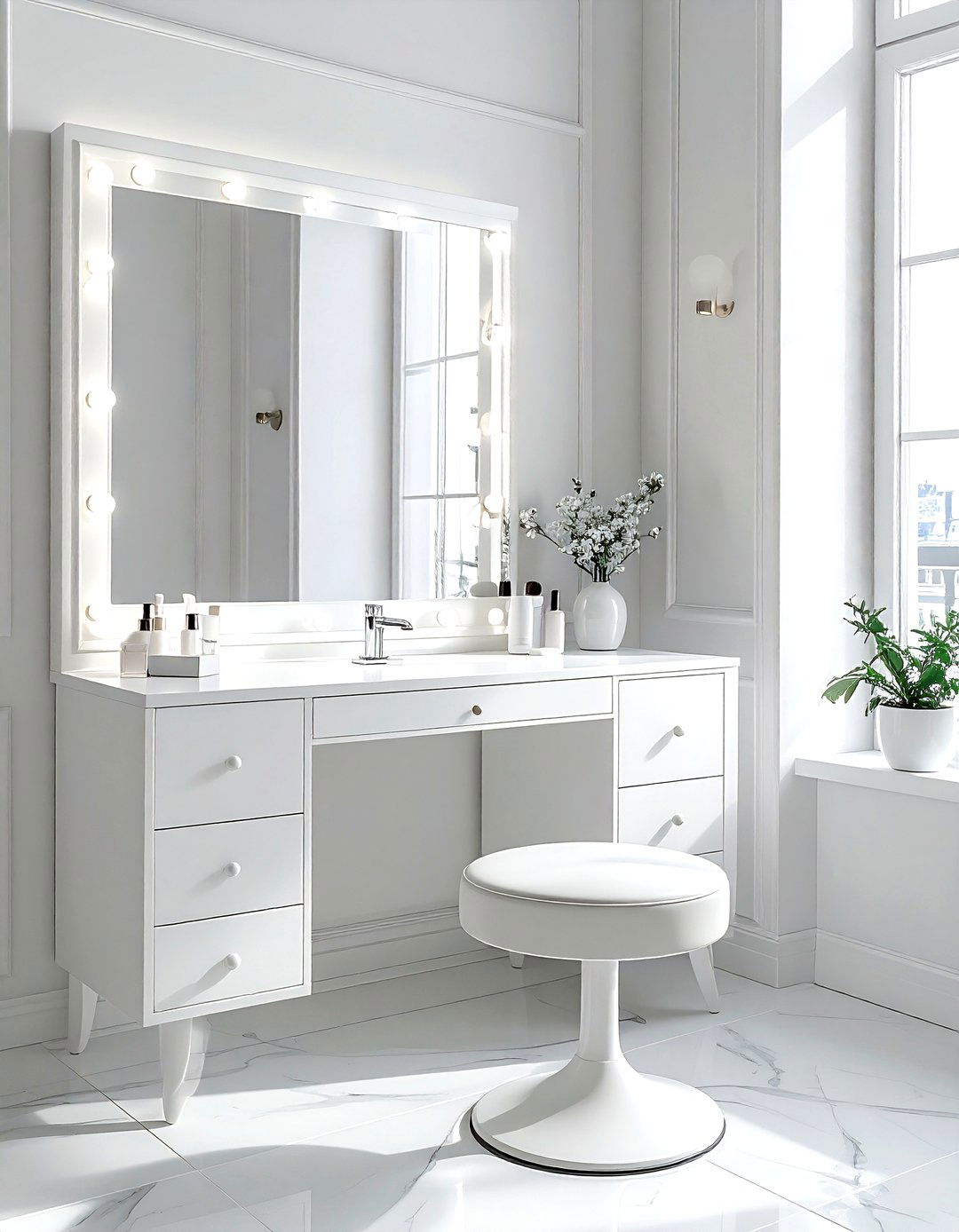 White Makeup Vanity Bathroom - 30 white bathroom furniture ideas