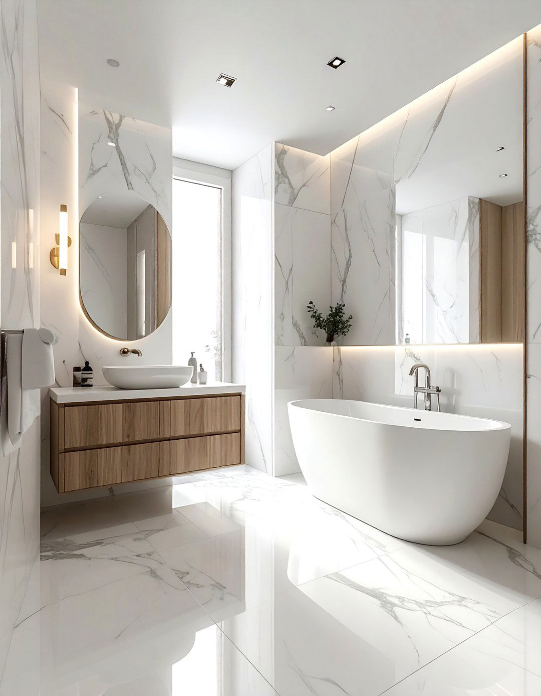 White Marble Bathroom - 30 one-of-a-kind bathroom ideas