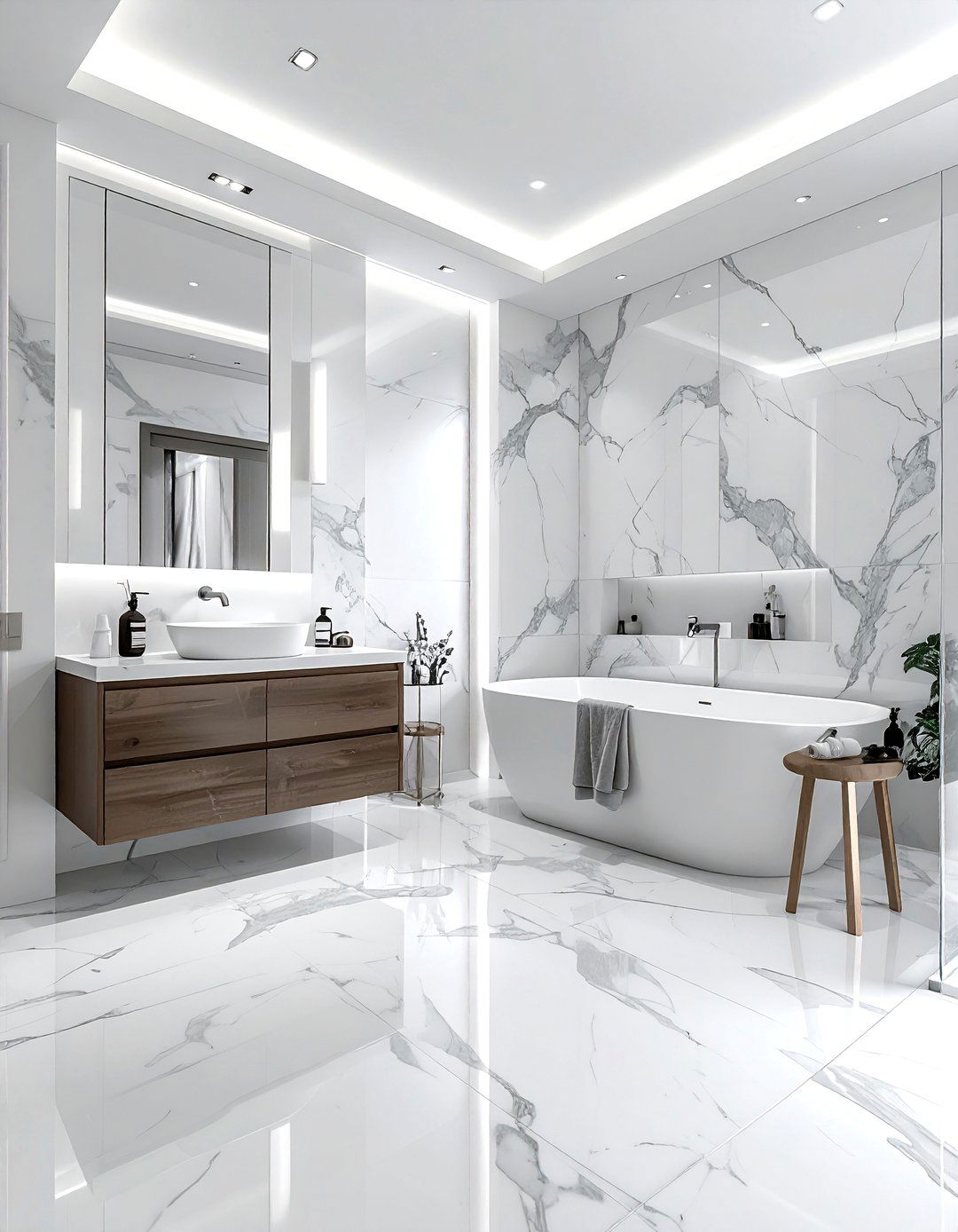 White Marble Bathroom - 30 bright white bathroom ideas