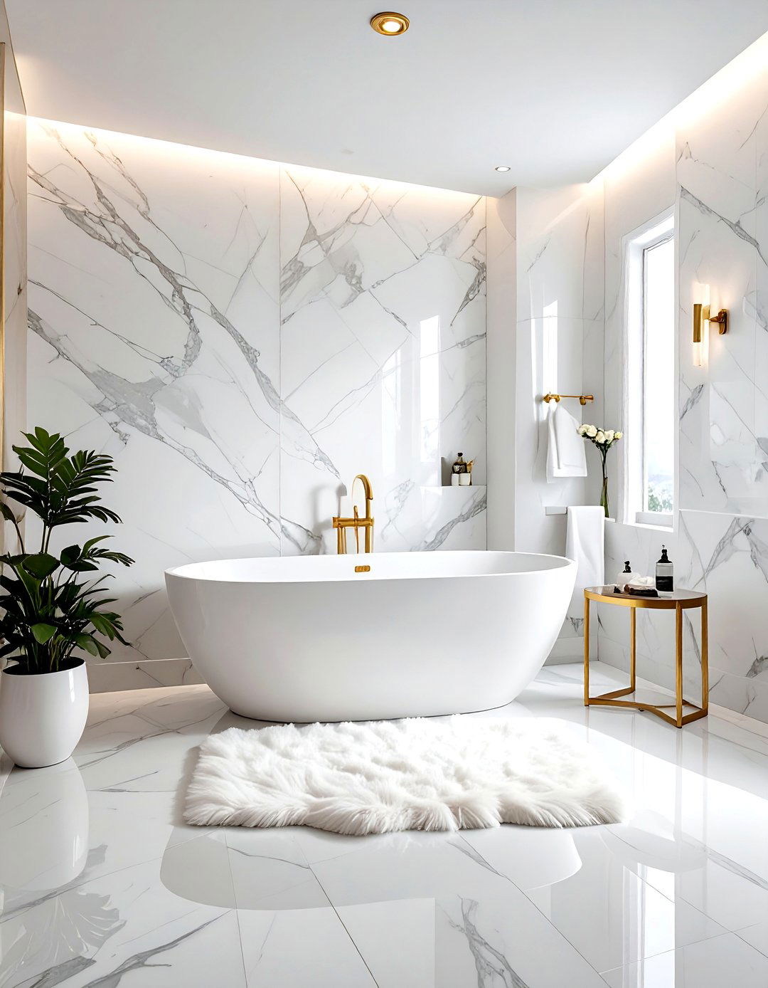 White Marble Bathroom - 30 California bathroom ideas