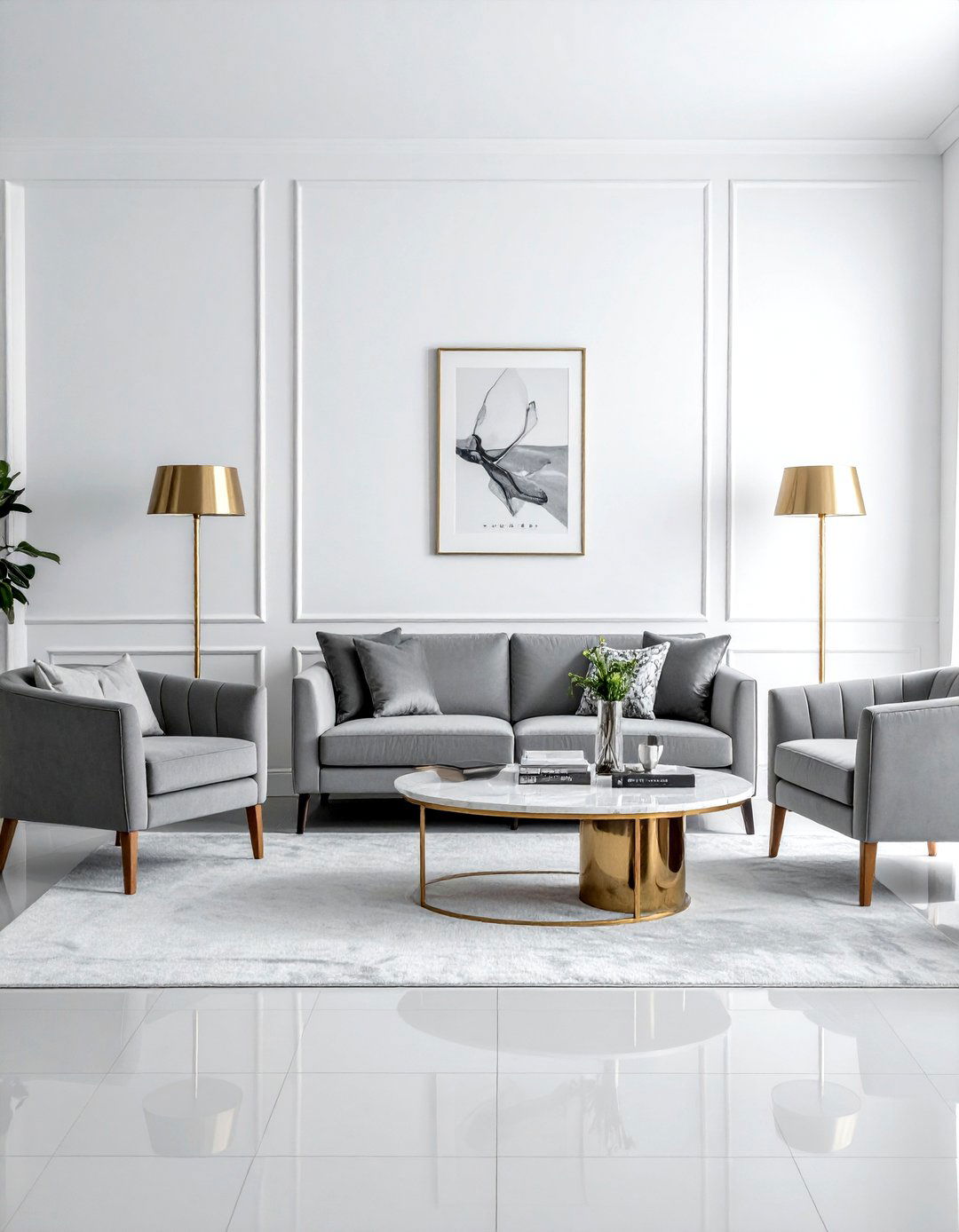 White Marble Coffee Table - 30 living room white furniture ideas