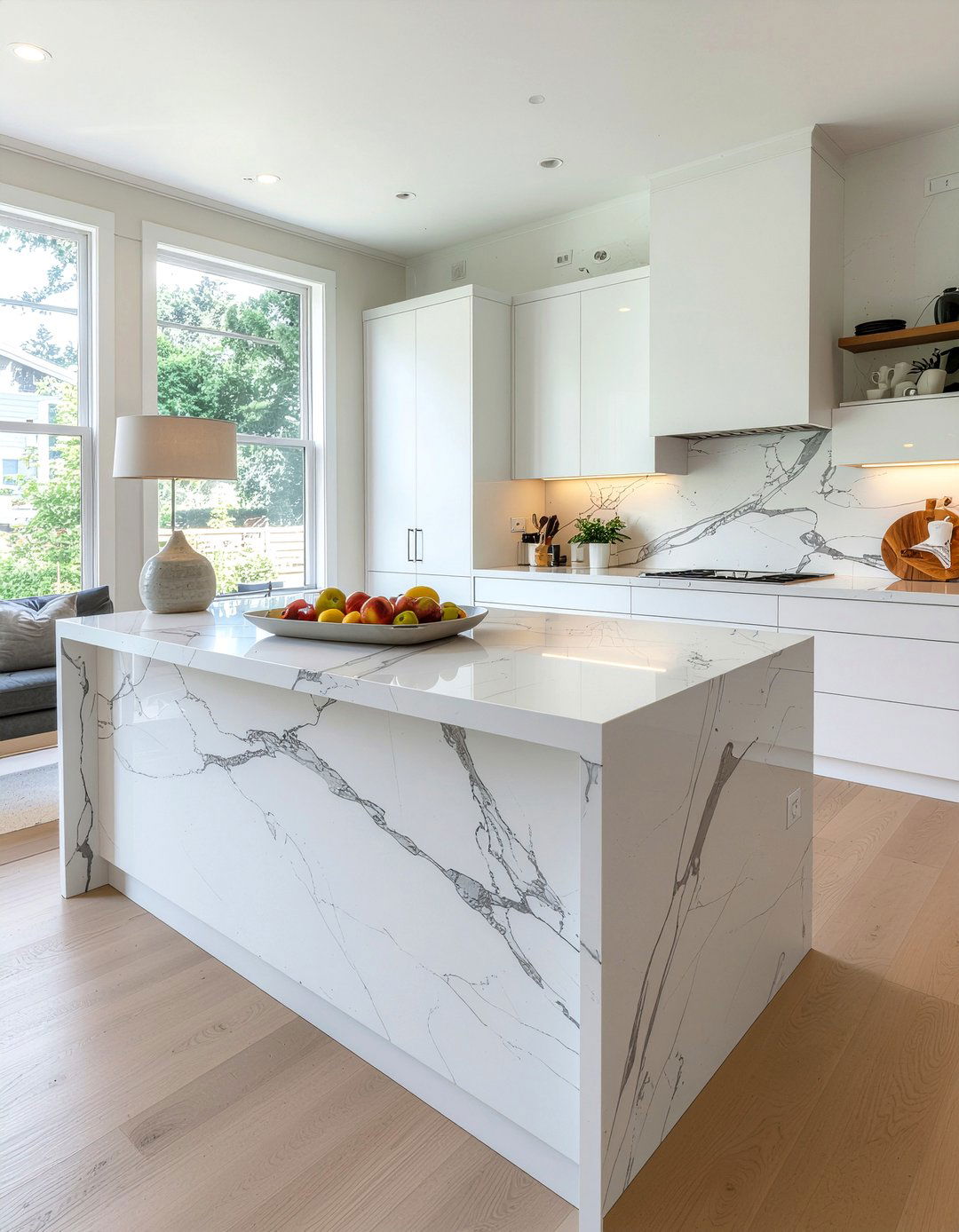 White Marble Countertop - 30 elegant kitchen ideas