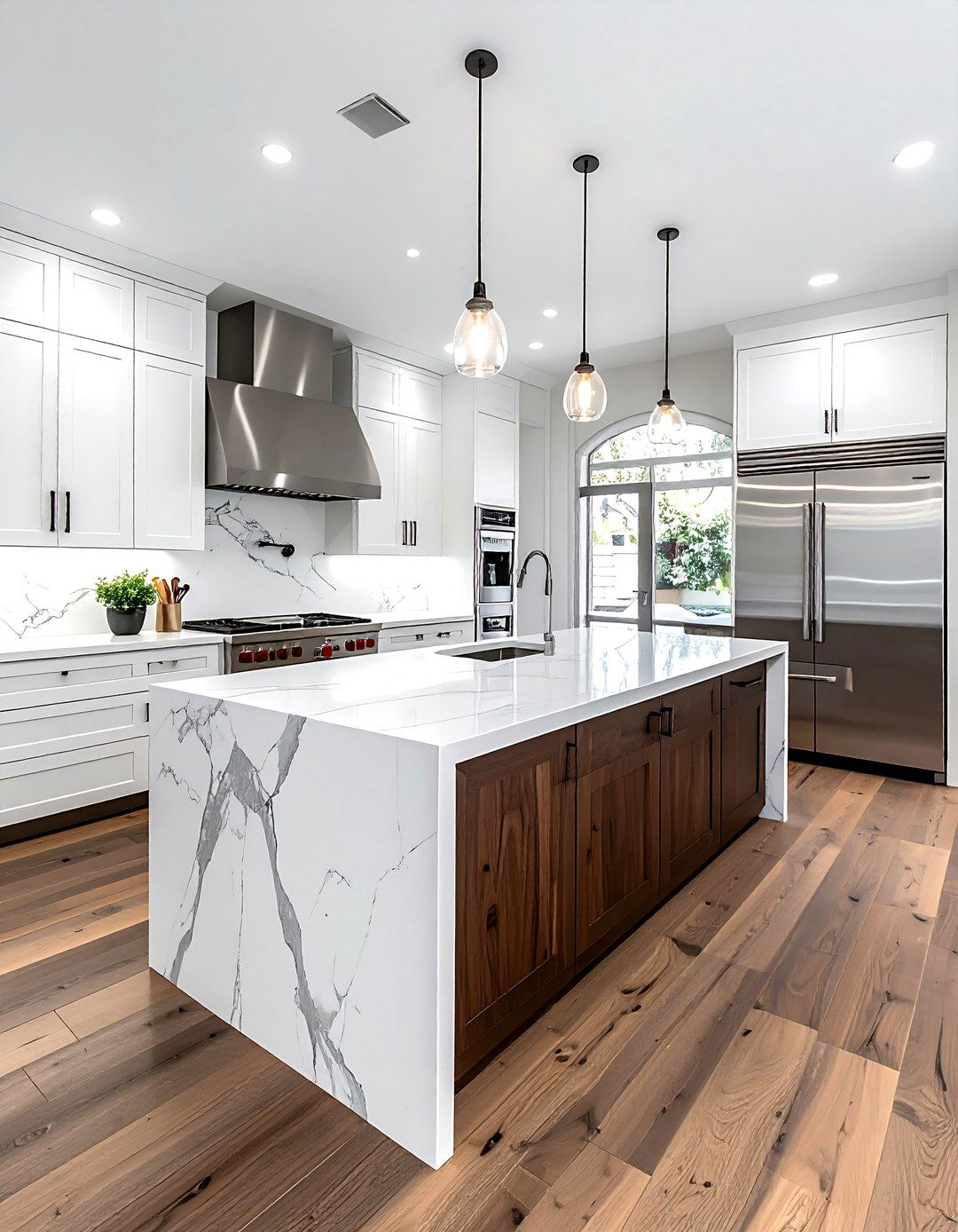 White Marble Countertop - 30 rustic modern kitchen ideas