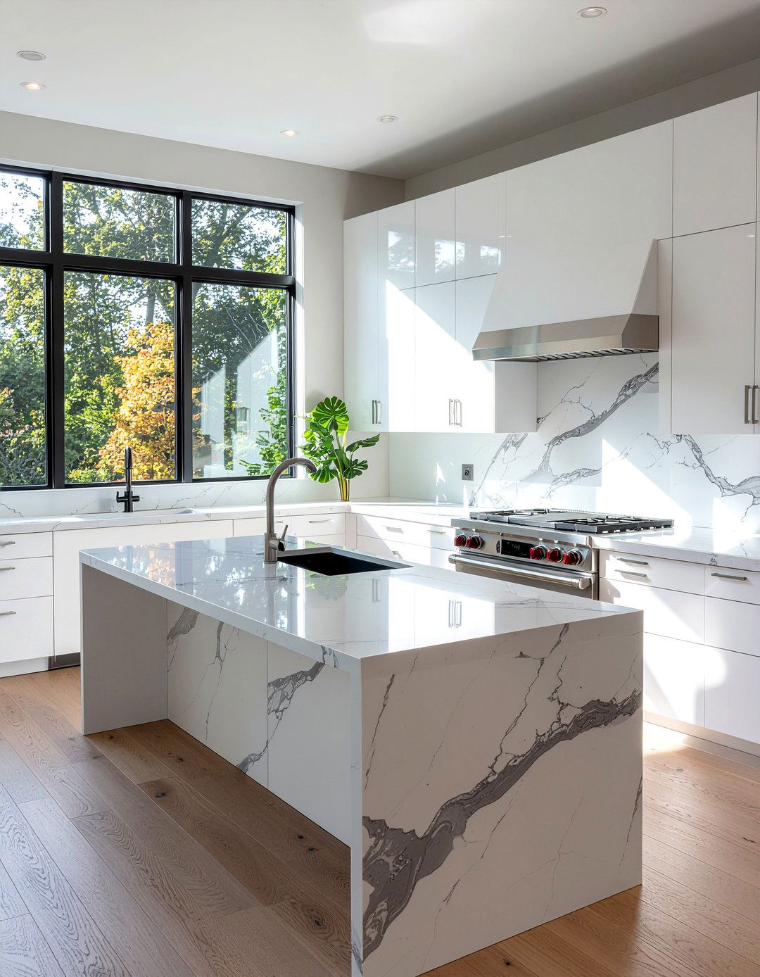 White Marble Countertops - 30 interior designer kitchen ideas