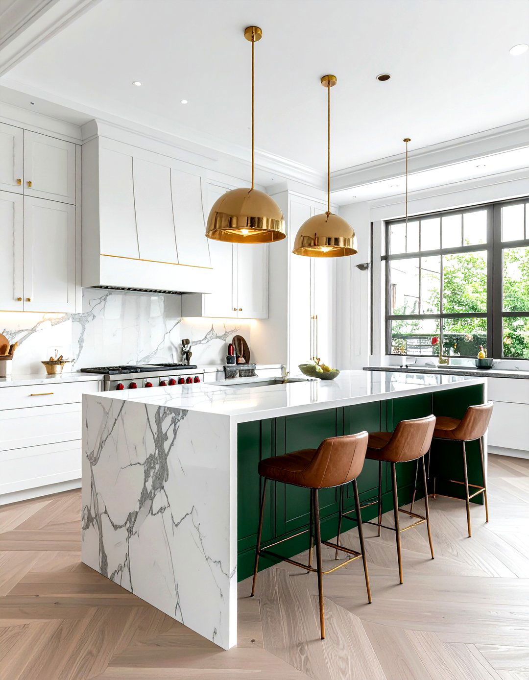White Marble Countertops Emerald Green Island - 30 emerald and white kitchen ideas