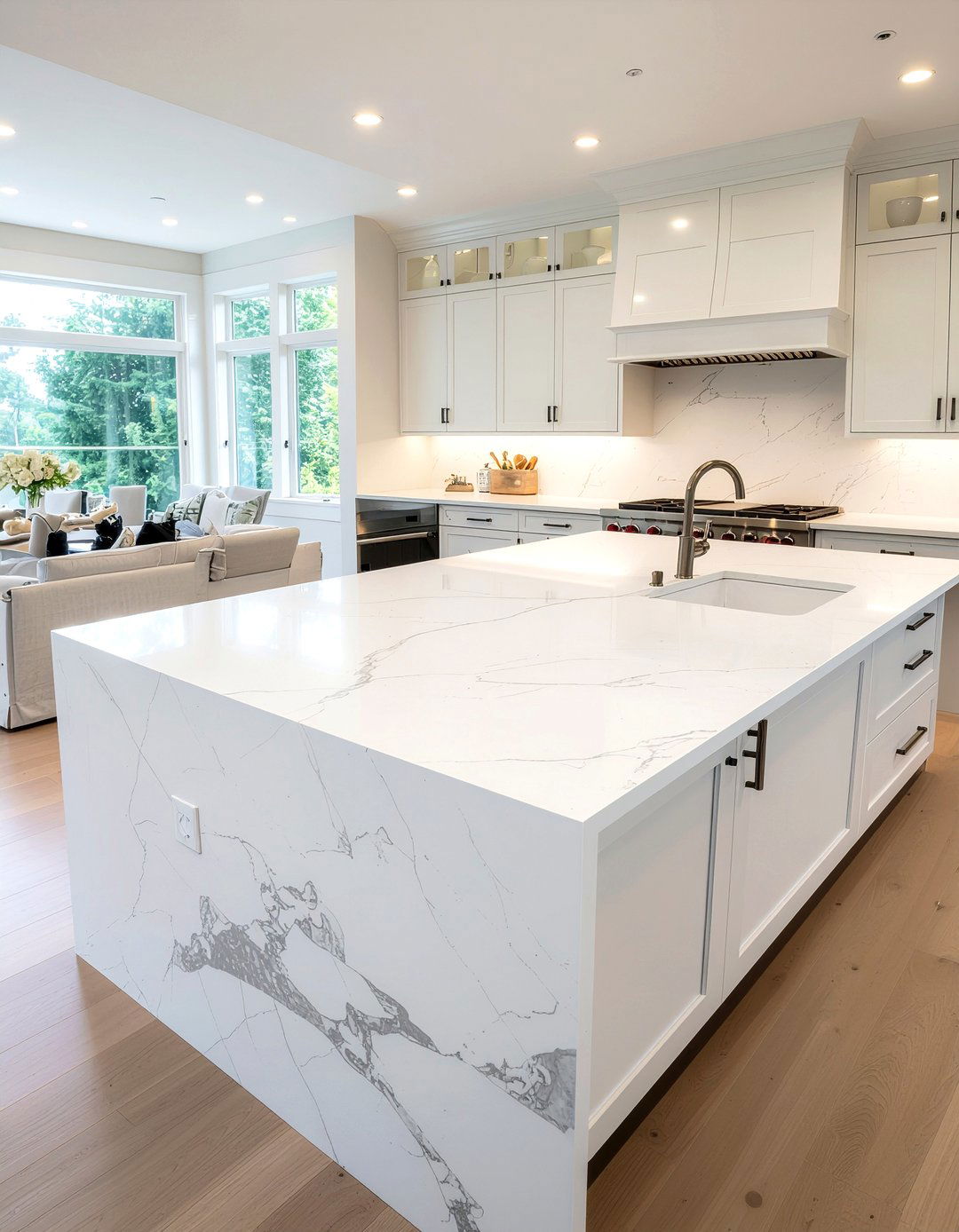 White Marble Countertops - 30 bright kitchen ideas
