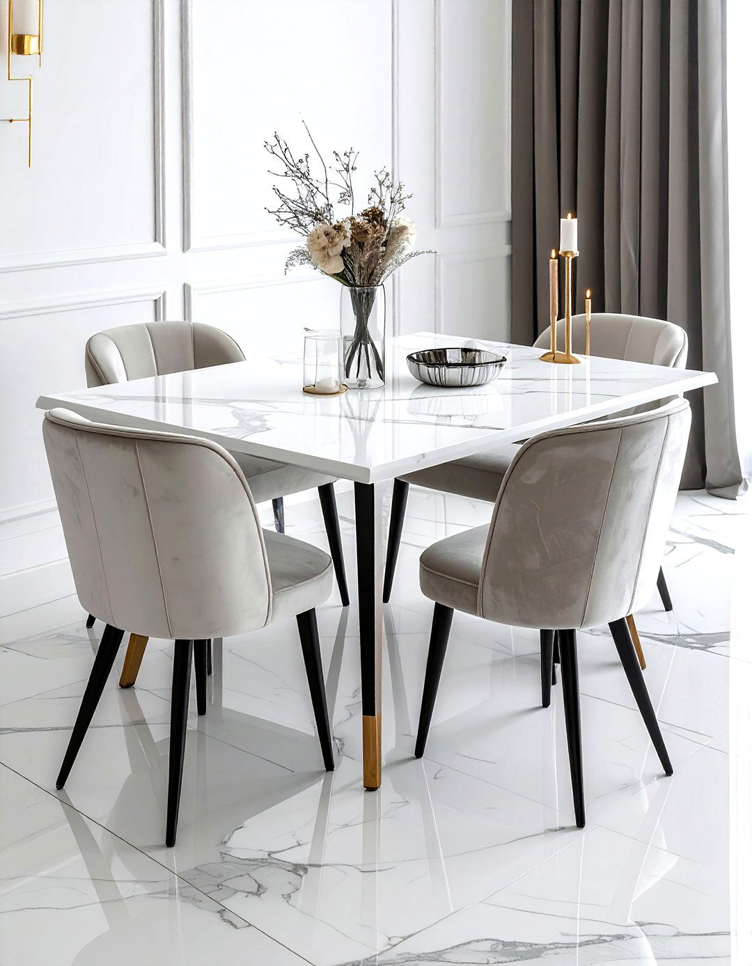 White Marble Dining Table - 30 white dining table ideas