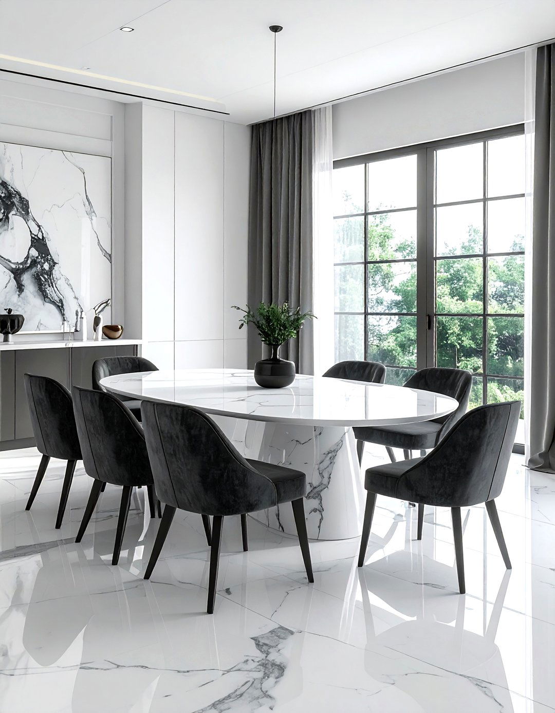 30 Chic Charcoal and White Dining Room Ideas for Elegance