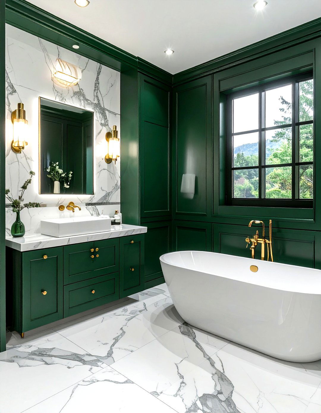 White Marble Emerald Bathroom - 30 emerald and white bathroom ideas