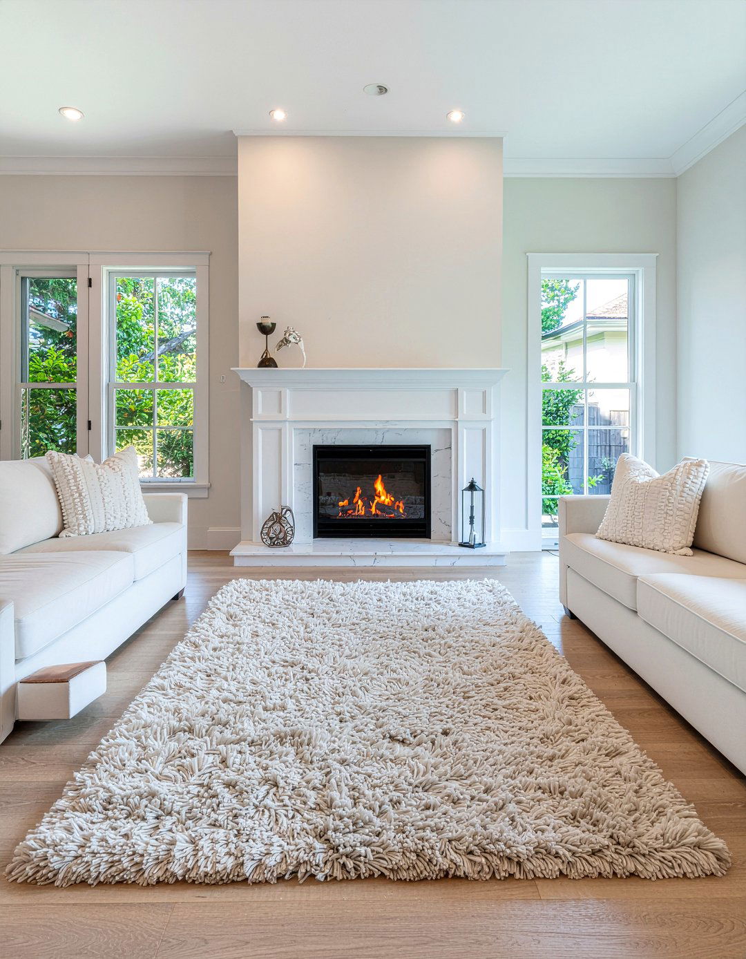 White Marble Gas Fireplace - 30 living room gas fireplace ideas