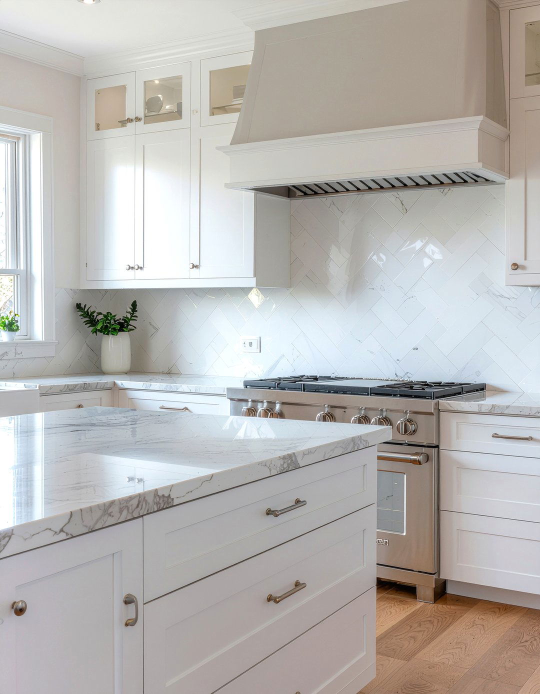 White Marble Herringbone Backsplash - 30 herringbone backsplash kitchen ideas