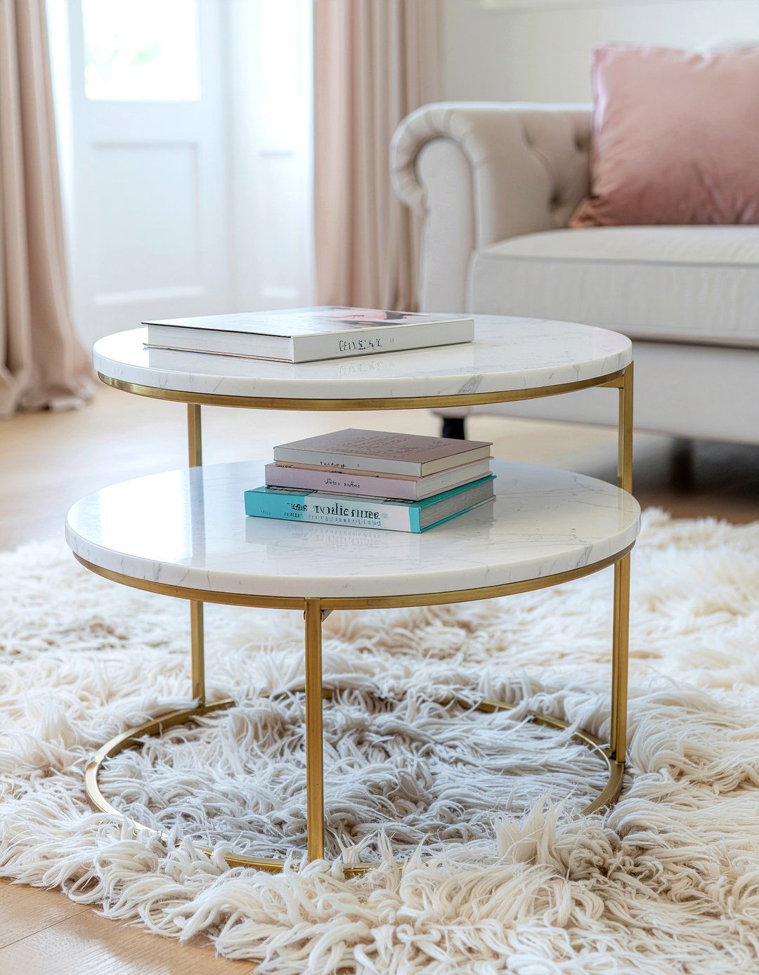 White Marble Nesting Tables - 30 living room nesting tables