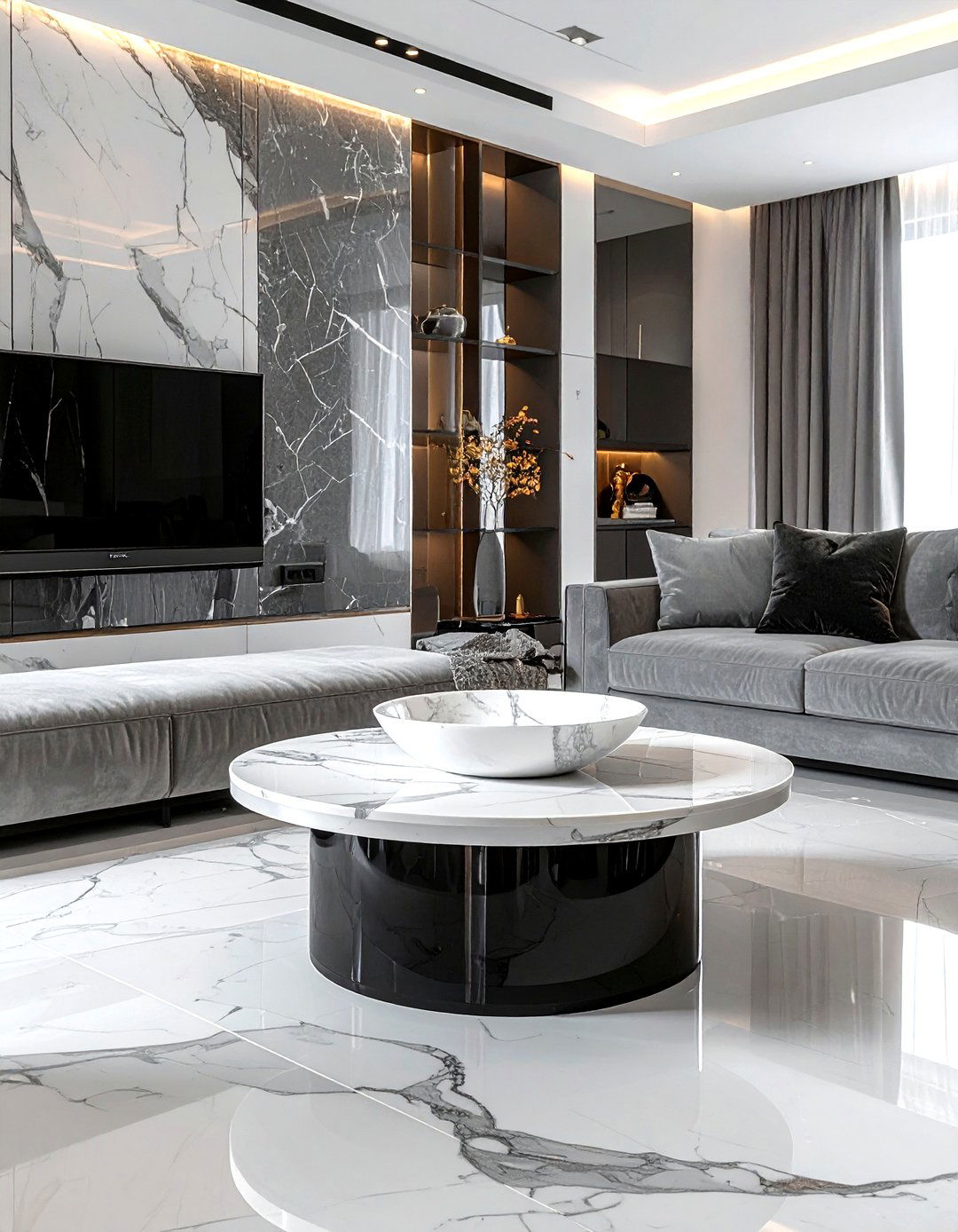 White Marble Pedestal Bowl - 30 coffee table bowl ideas