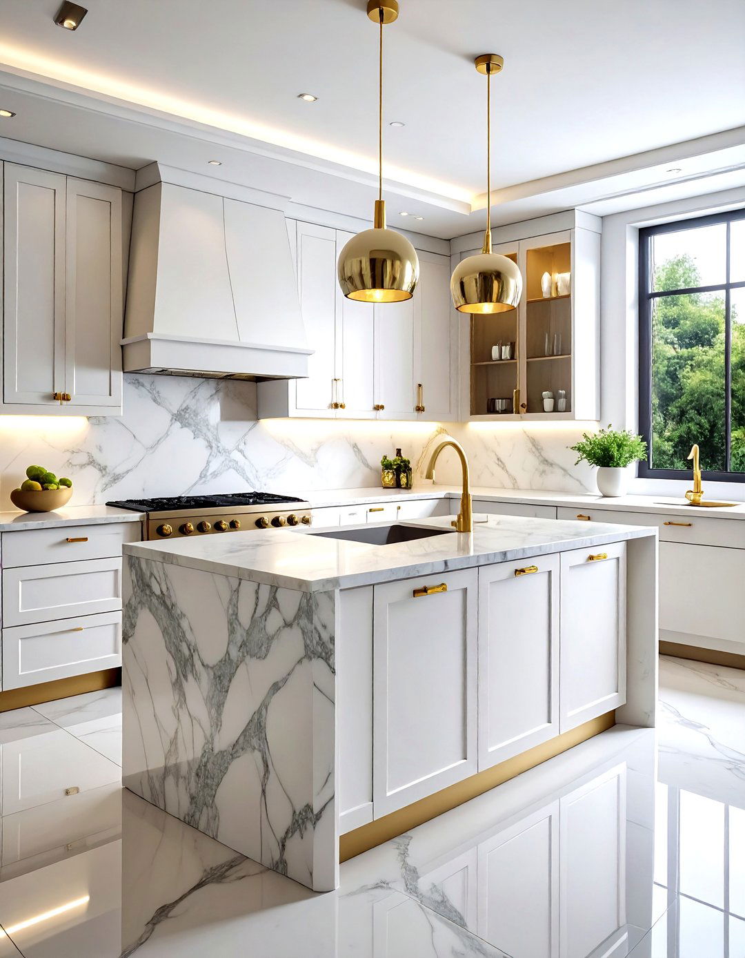 White Marble Porcelain Kitchen - 30 porcelain countertop kitchen ideas