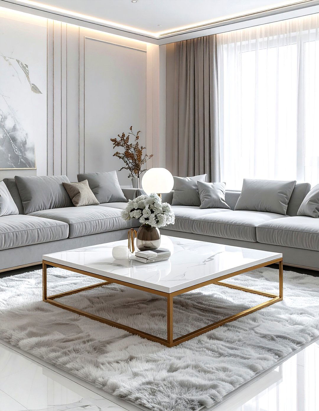 White Marble Square Coffee Table - 30 living room square coffee tables