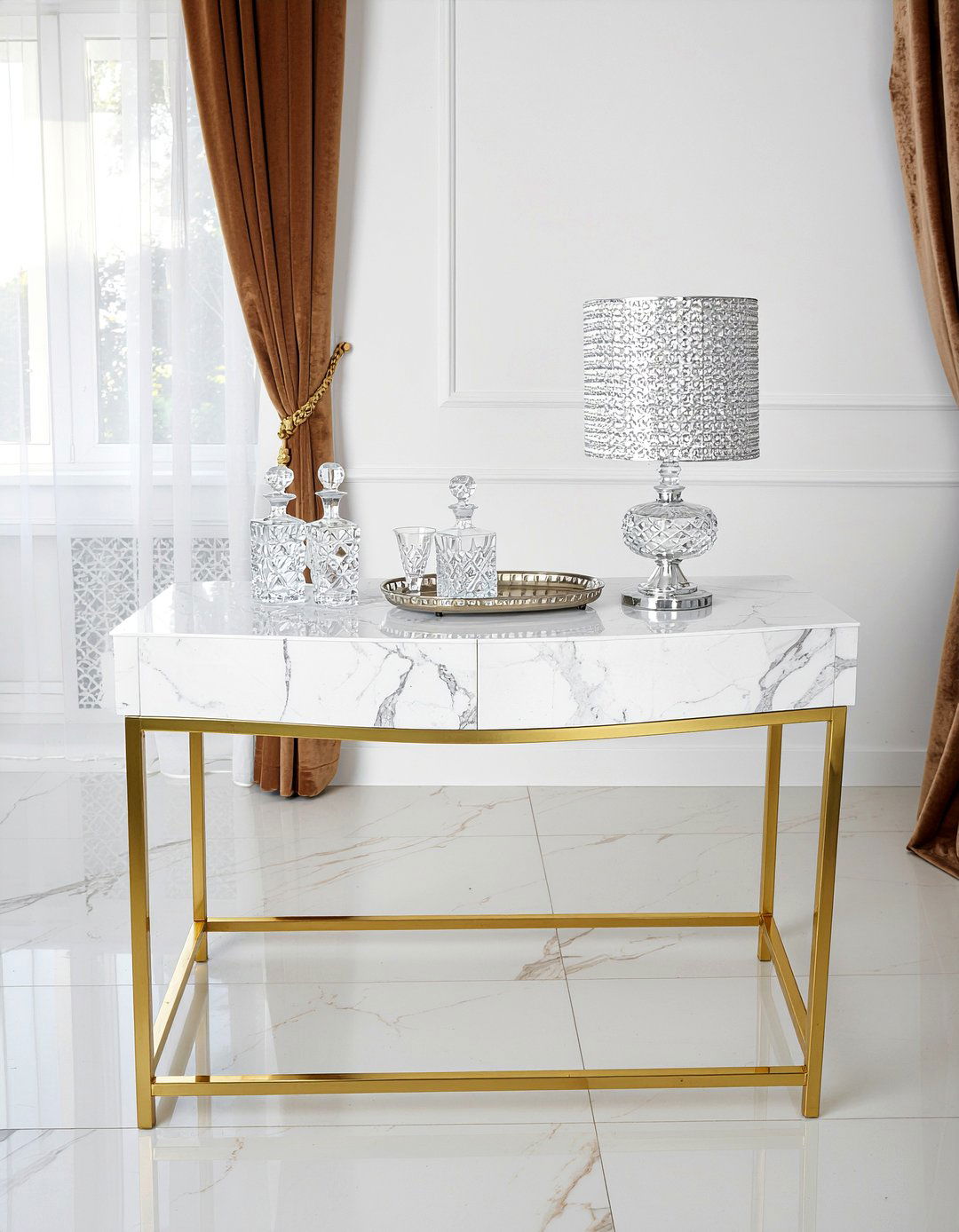 White Marble Top Sideboard - 30 living room sideboard ideas