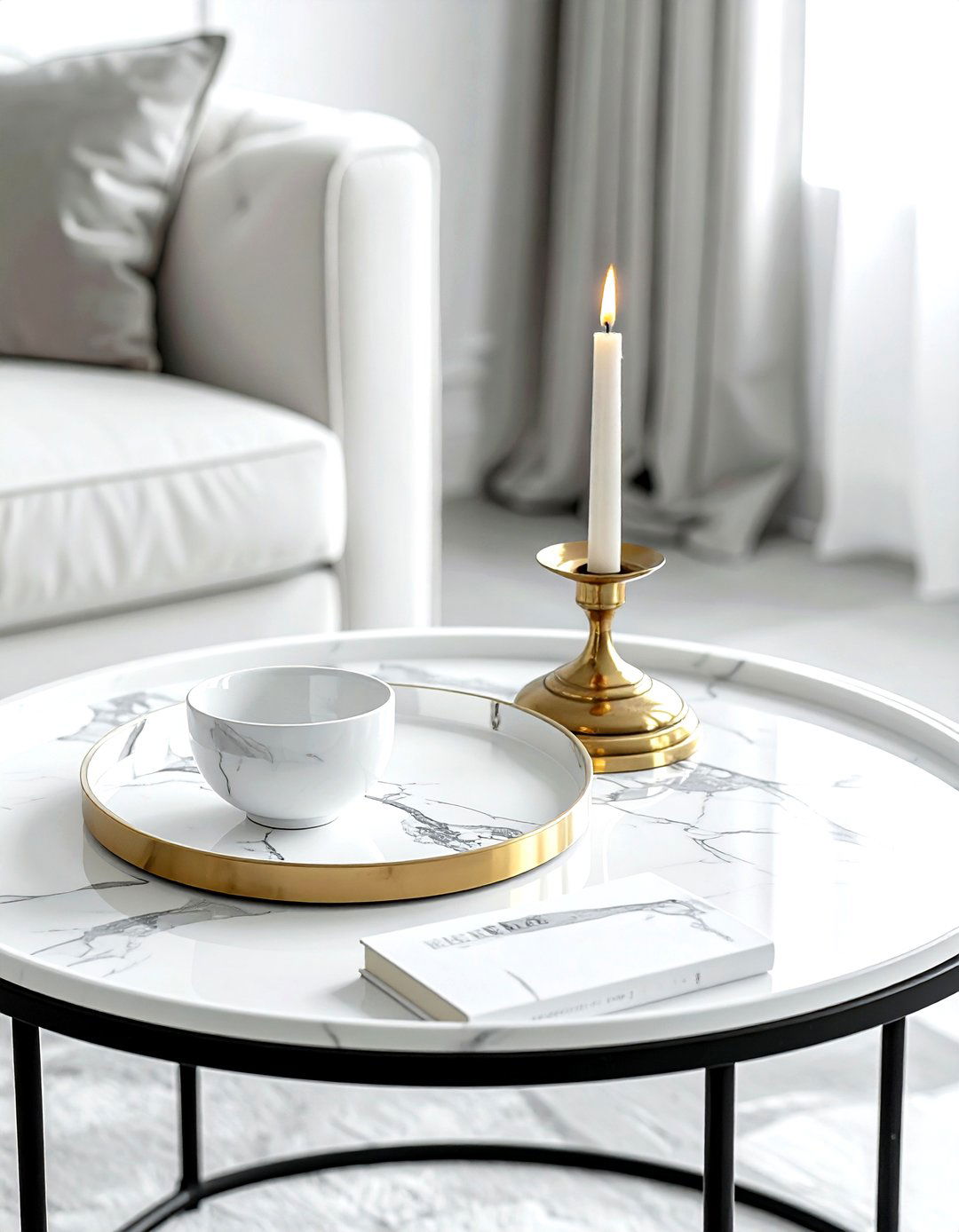 White Marble Tray - 30 coffee table tray ideas