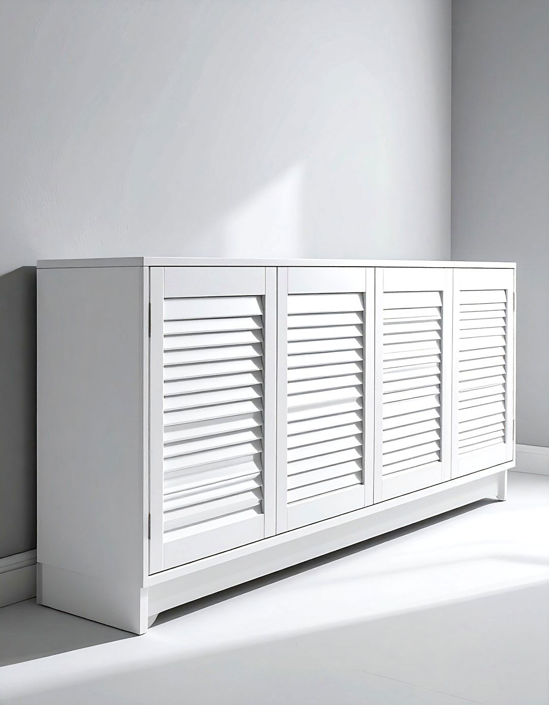 White Media Console - 30 white living room furniture ideas