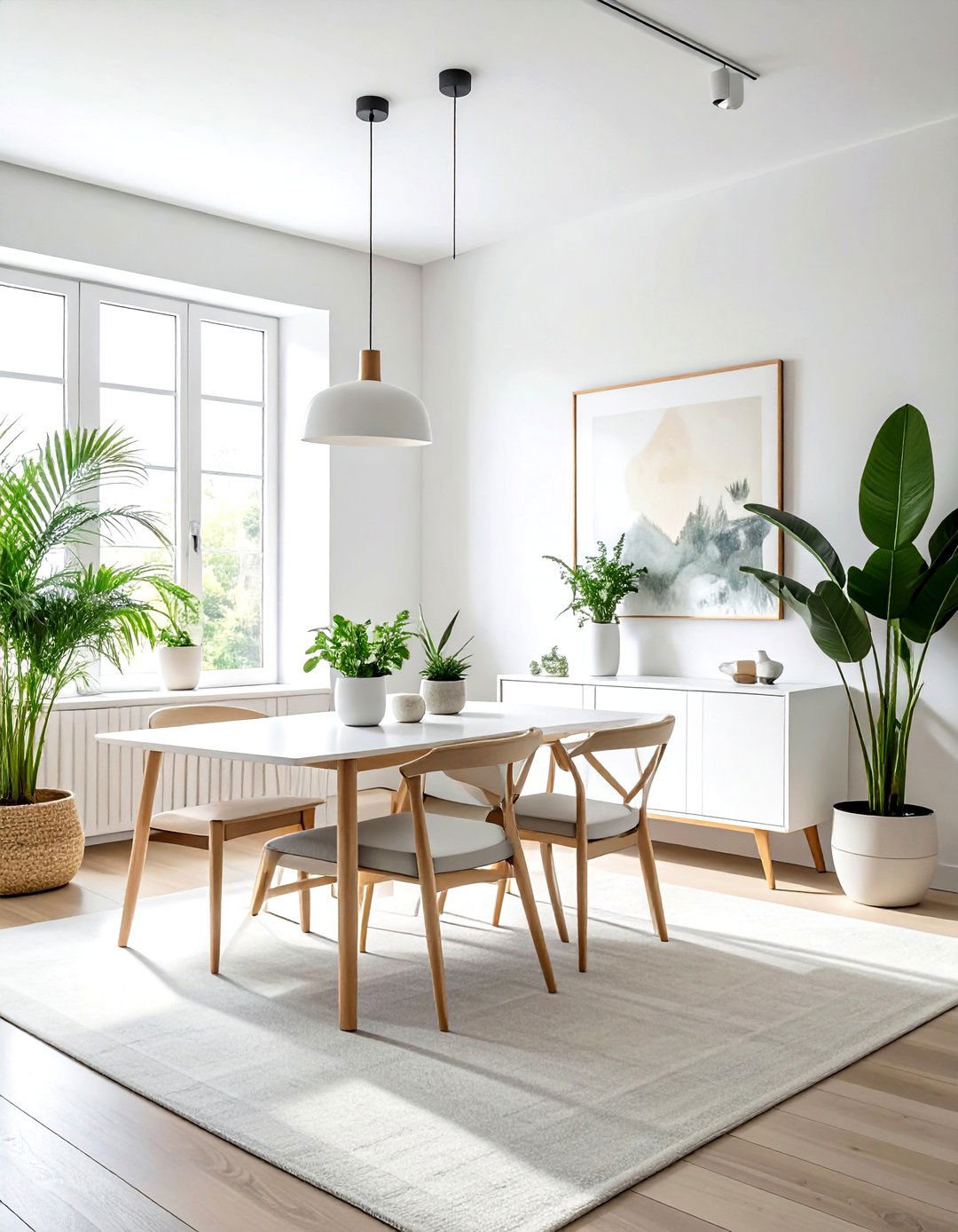 White Minimalist Sideboard - 30 modern buffet dining room ideas