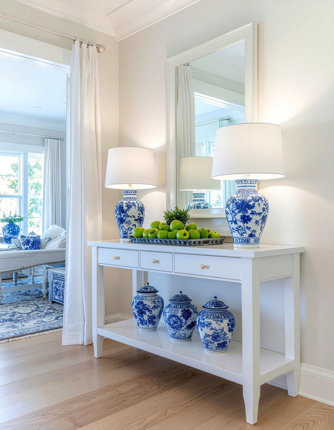 White Mirrored Sideboard - 30 mirrored buffet dining room ideas