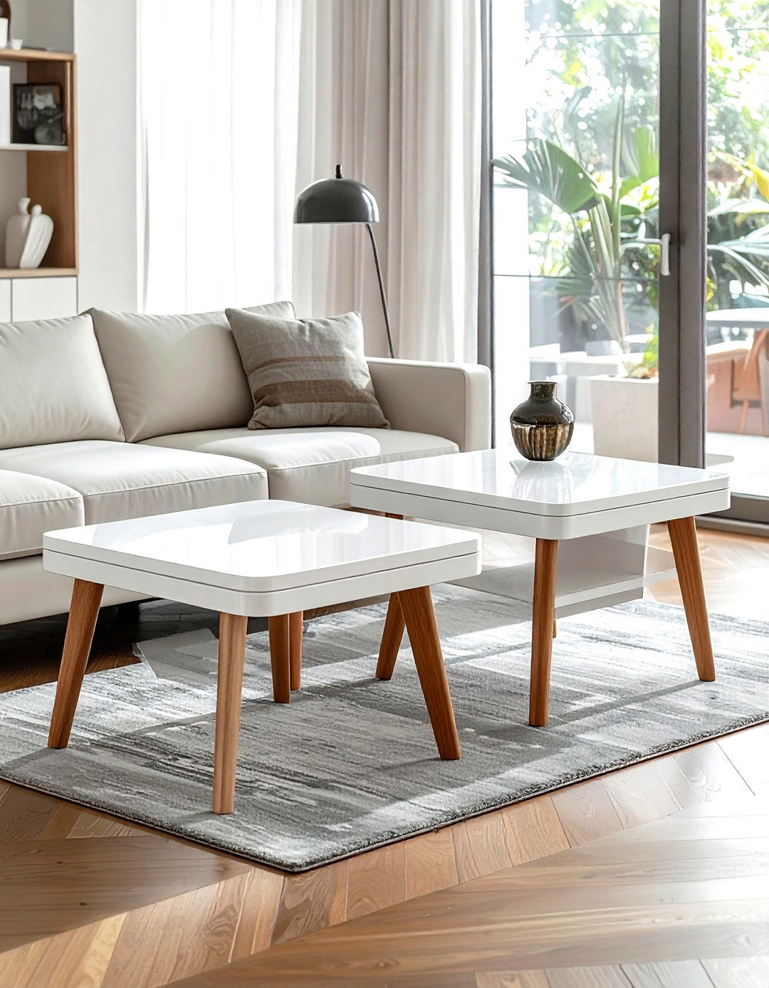 White Nesting Tables - 30 white living room furniture ideas