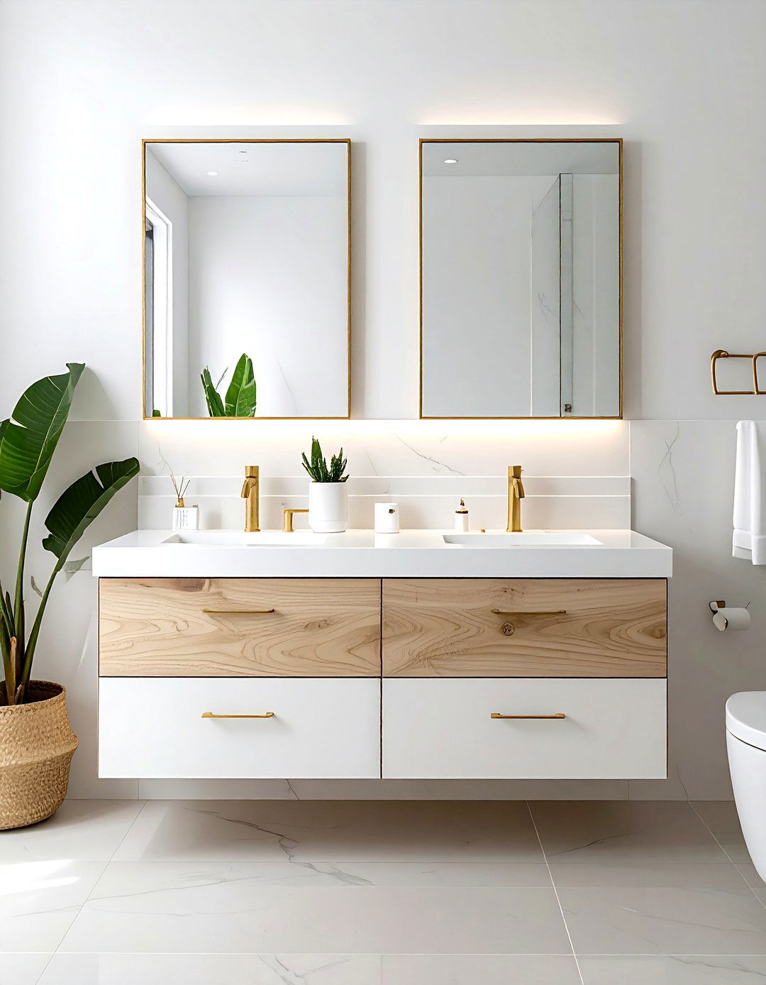 White Oak Bathroom Cabinet - 30 spec home bathroom ideas