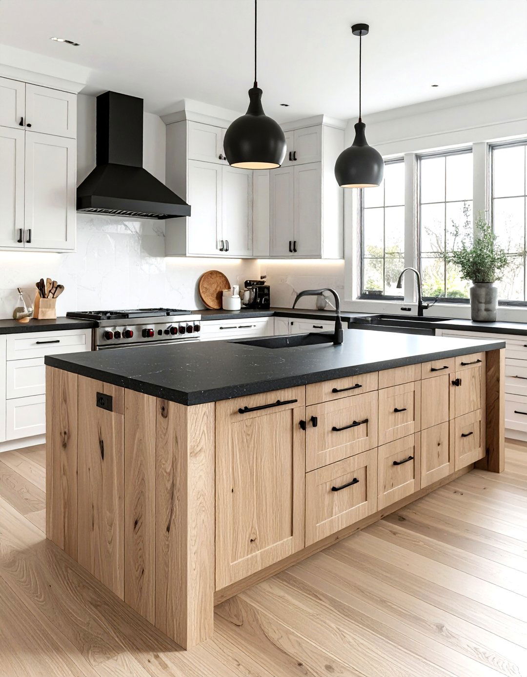 White Oak Cabinets - 30 soapstone countertop kitchen ideas