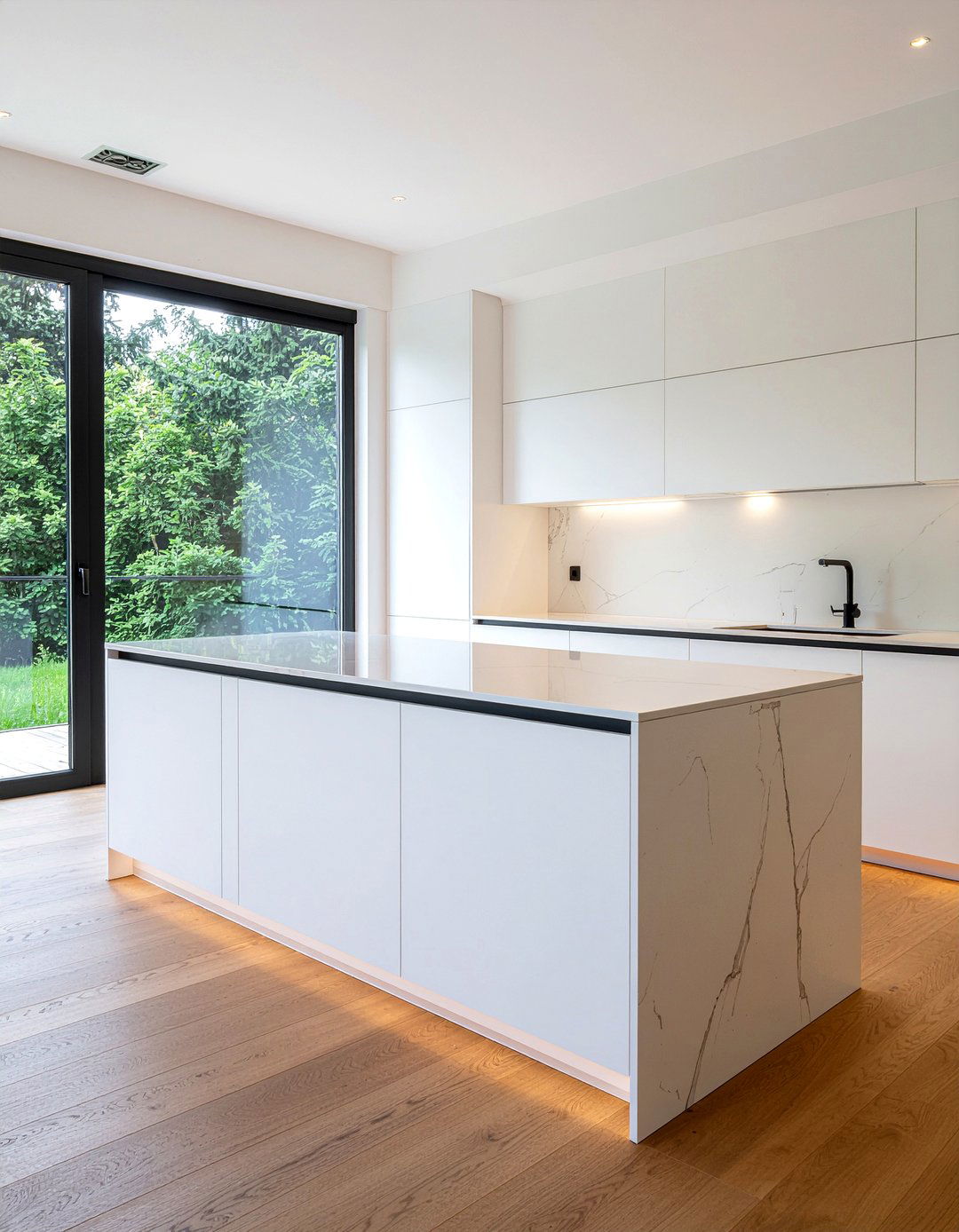 White Oak Kitchen Cabinets - 30 panel-ready refrigerator kitchen ideas