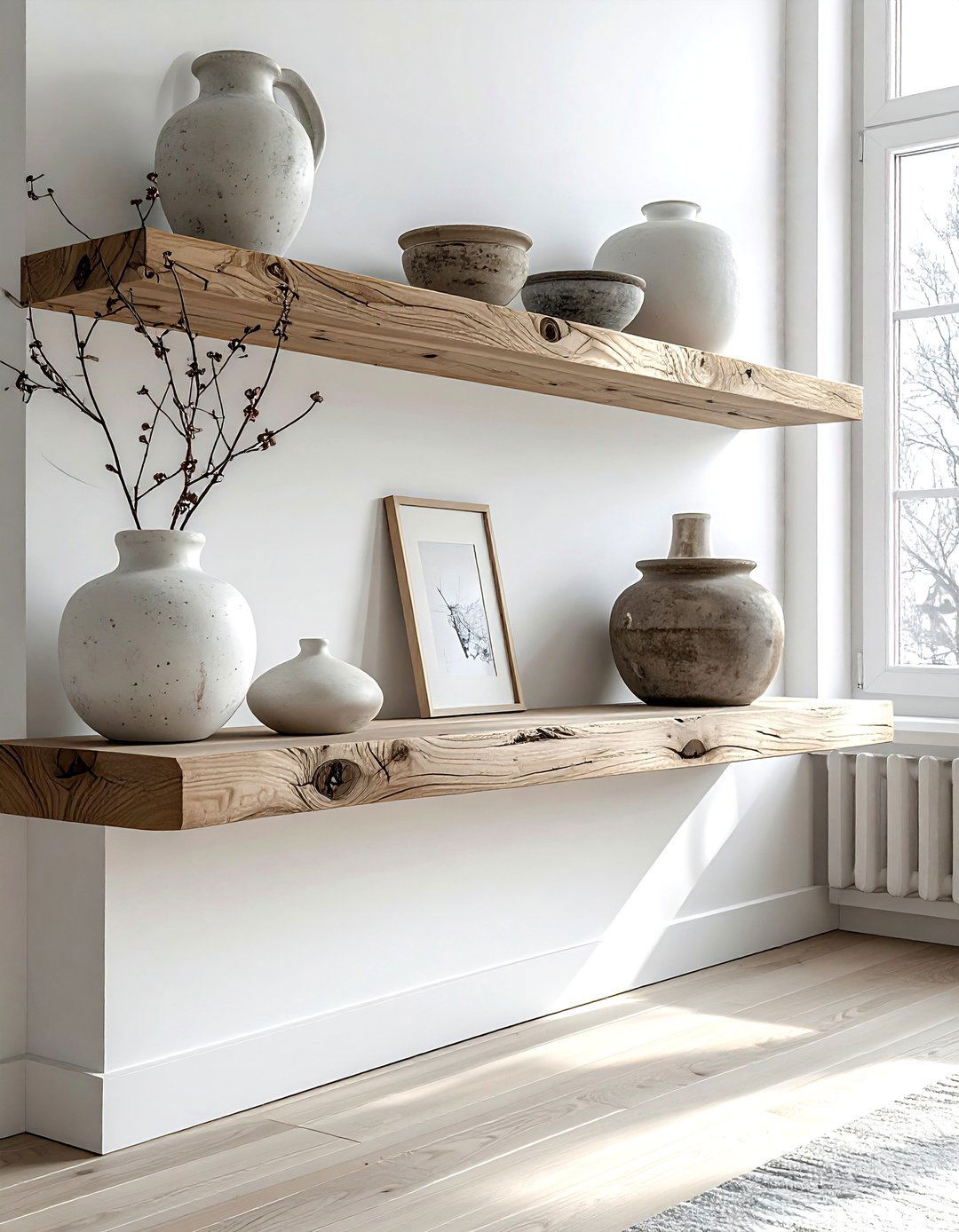 White Oak Shelf - 30 mantel decor ideas