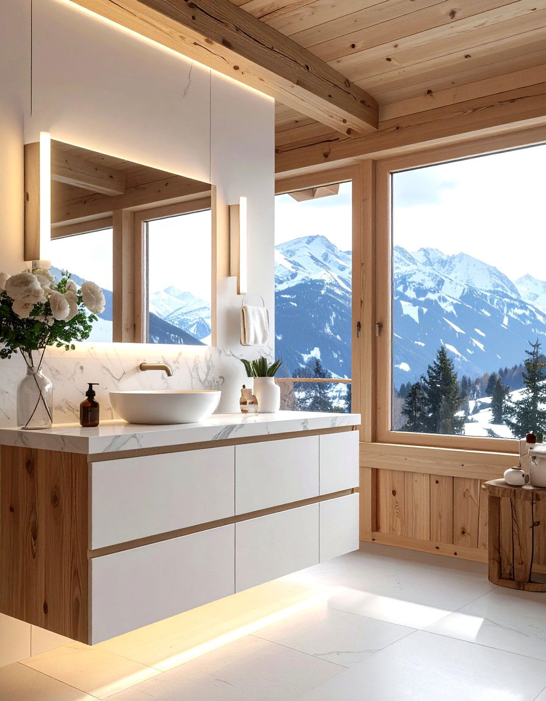 White Oak Vanity - 30 chalet bathroom ideas