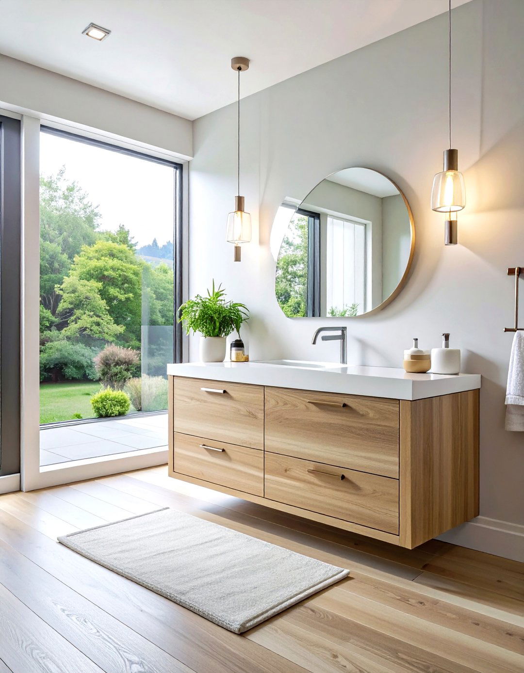 White Oak Vanity - 30 wood vanity bathroom ideas