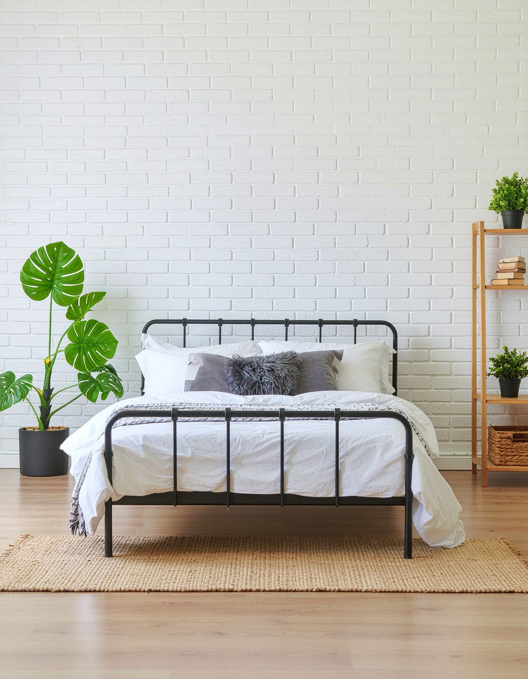 White Painted Brick - 30 bedroom brick wall ideas